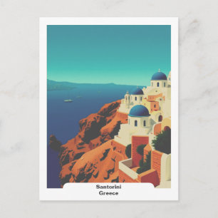 Carte Postale Santorin, Grèce : Voyage Vintage