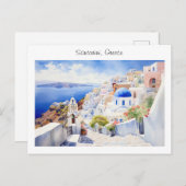 Carte Postale Santorin peint en Grèce (Devant / Derrière)