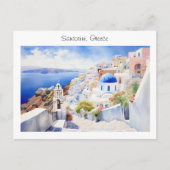 Carte Postale Santorin peint en Grèce (Devant)
