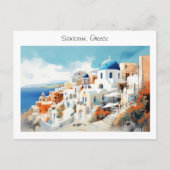 Carte Postale Santorin peinte en Grèce (Devant)