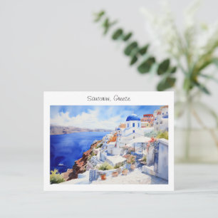 Carte Postale Santorin peinte en Grèce