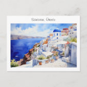 Carte Postale Santorin peinte en Grèce (Devant)