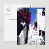 Carte postale Santorin Street (Devant / Derrière)