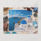 Carte Postale Santorini – Blue Domes by the Aegean (Devant)