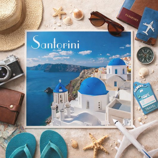 Carte Postale Santorini – Blue Domes by the Aegean