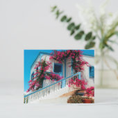 Carte Postale Santorini Blumenpracht (Debout devant)