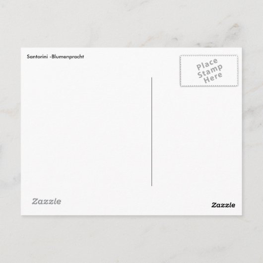 Carte Postale Santorini Blumenpracht (Dos)