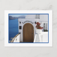 SANTORINI, GRÈCE/ ARCHITECTURE BLANCHE TYPIQUE/MER