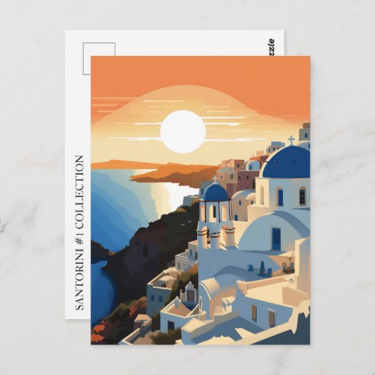 CARTE POSTALE SANTORINI GRÈCE N° 1 (Devant / Derrière)