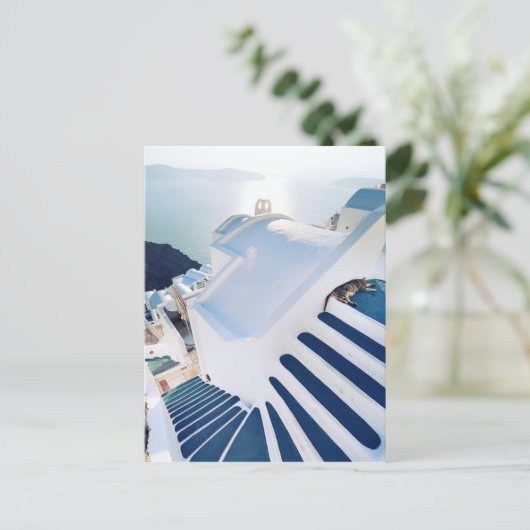 Carte Postale Santorini Oia Steps, Grèce (Debout devant)