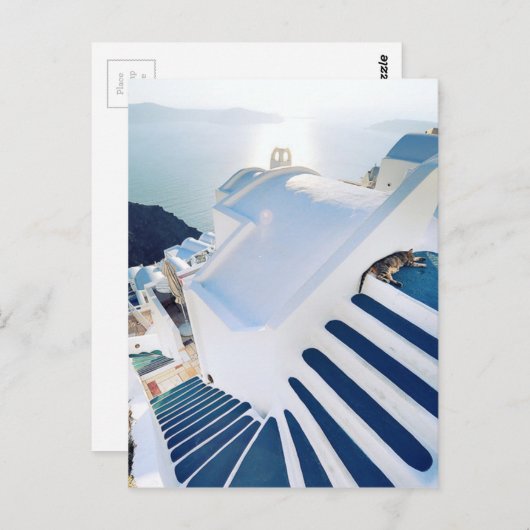 Carte Postale Santorini Oia Steps, Grèce (Devant / Derrière)