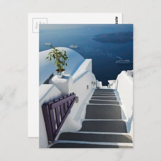 Carte Postale Santorini Oia Steps, Grèce (Devant / Derrière)