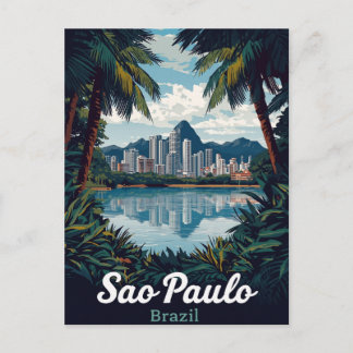 Carte Postale São Paulo Brazil Tropical City Skyline