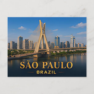 Carte Postale ✈️ São Paulo Brésil Voyage Cadeau 🌆