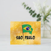 Carte Postale Sao Paulo, drapeau du Brésil (Debout devant)