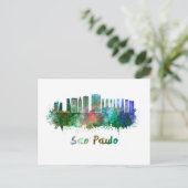 Carte Postale Sao Paulo skyline in watercolor (Debout devant)