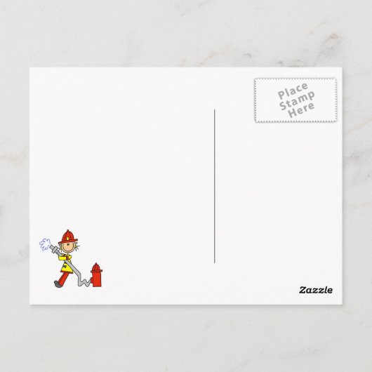 Carte Postale Sapeur-pompier féminin avec le T-shirts et les (Dos)