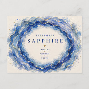 Carte Postale Saphir Pierre de Naissance de Septembre