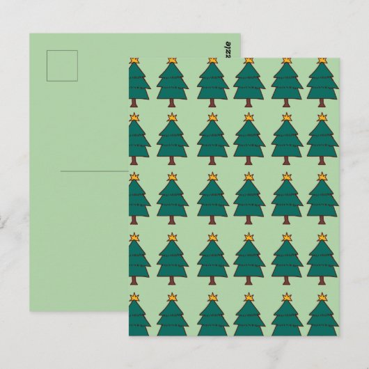 Carte Postale sapin de Noël  (Devant / Derrière)