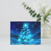 Carte Postale Sapin de Noël bleu éthéré (Debout devant)