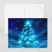 Carte Postale Sapin de Noël bleu éthéré (Devant / Derrière)