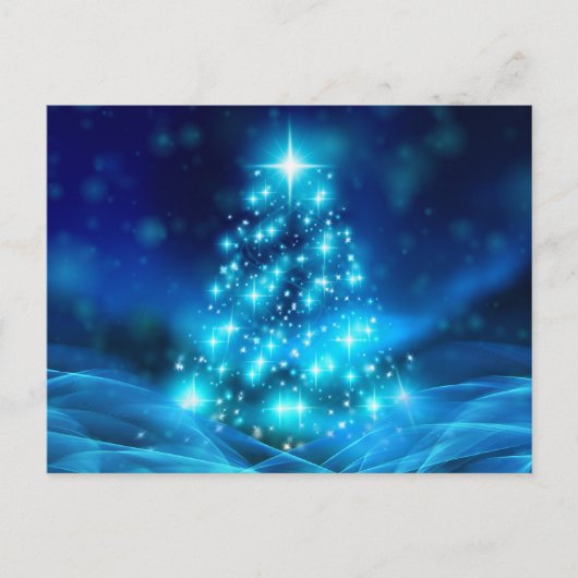 Carte Postale Sapin de Noël bleu éthéré (Devant)