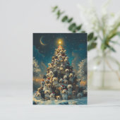 Carte Postale Sapin de Noël Chiens Empilés (Debout devant)