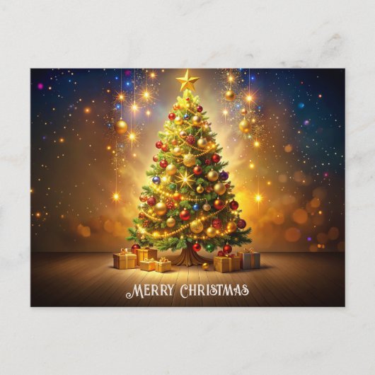 Carte Postale Sapin de Noël décoré (Devant)