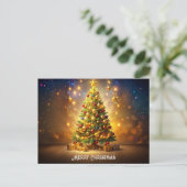 Carte Postale Sapin de Noël décoré (Debout devant)