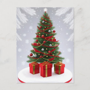 Carte Postale 🎄 Sapin de Noël enneigé Brille ❄️ Festif