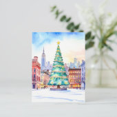 Carte Postale Sapin de Noël et ligne d'horizon de New York (Debout devant)