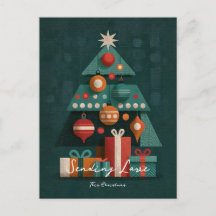Sapin de Noël Géométrique Rétro