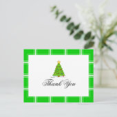 Carte Postale Sapin de Noël Merci Vert (Debout devant)