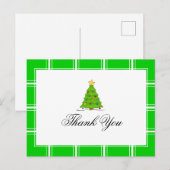 Carte Postale Sapin de Noël Merci Vert (Devant / Derrière)