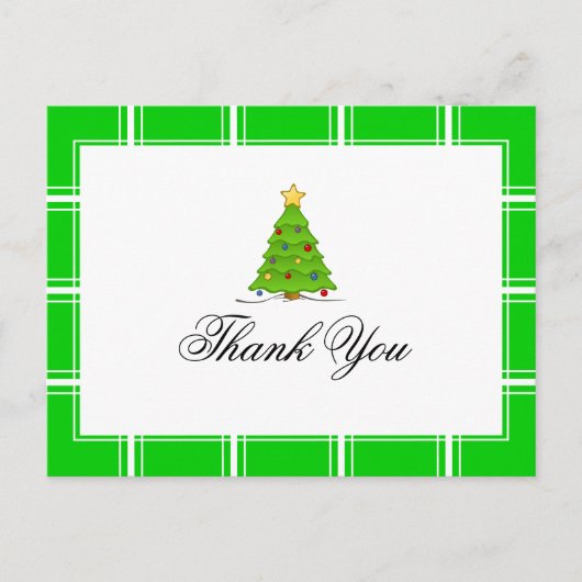 Carte Postale Sapin de Noël Merci Vert (Devant)