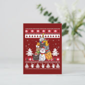 Carte Postale Sapin de Noël pour Chat (Debout devant)