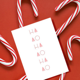 Carte Postale Sapin de Noël Scandi Minimaliste Simple Fête 
