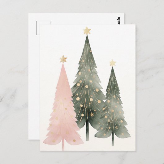 Carte Postale Sapins de Noël (Devant / Derrière)