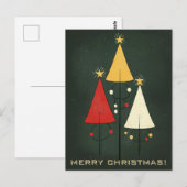 Carte Postale Sapins de Noël Abstraits (Devant / Derrière)