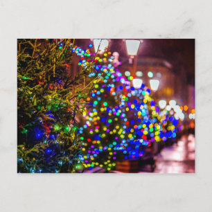 Carte Postale Sapins de Noël Dans La Rue