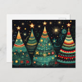 Carte Postale Sapins de Noël élégants (Devant / Derrière)