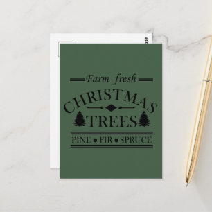 Carte Postale Sapins de Noël frais de la ferme moderne