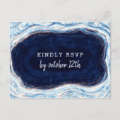 Carte Postale Sapphire Blue Geode Slice Mariage Repas Choix RSVP (Devant)