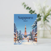Carte Postale Sapporo, Japon, hiver (Debout devant)