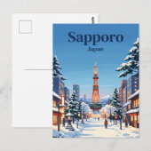 Carte Postale Sapporo, Japon, hiver (Devant / Derrière)