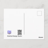 Carte postale Sara 50e anniversaire cœurs bleu vio (Dos)