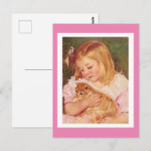 Carte Postale Sara Holding a Cat, par Mary Cassatt, (Devant / Derrière)