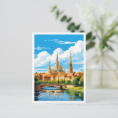 Carte Postale Saragosse Espagne Illustration de voyage artisanal (Debout devant)