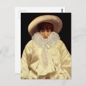 Carte Postale "Sarah Bernhardt comme Pierrot" de Giuseppe De Nit (Devant / Derrière)