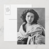 Carte Postale Sarah Bernhardt en costume, vers 1860 (Devant / Derrière)